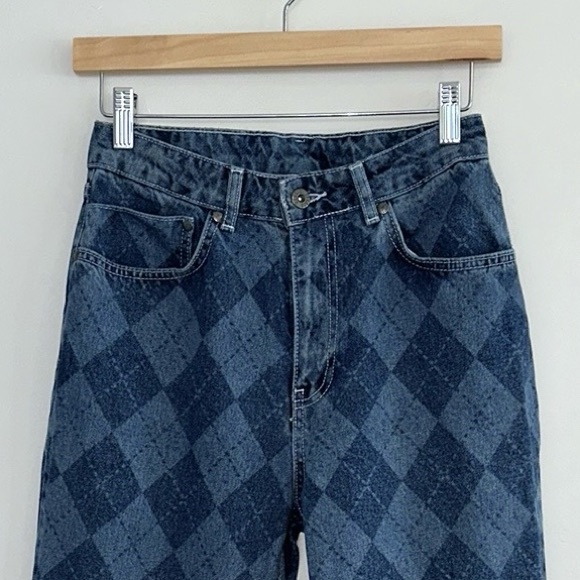 The RAGGED PREIST x Free People Detention Argyle Jeans - Picture 7 of 13